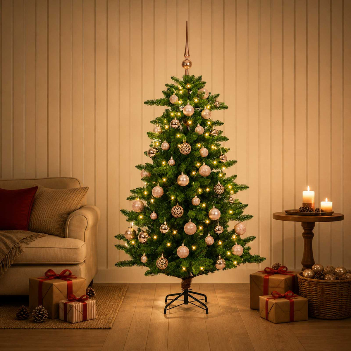 Umjetno božićno drvce s kuglicama 150 LED lampica