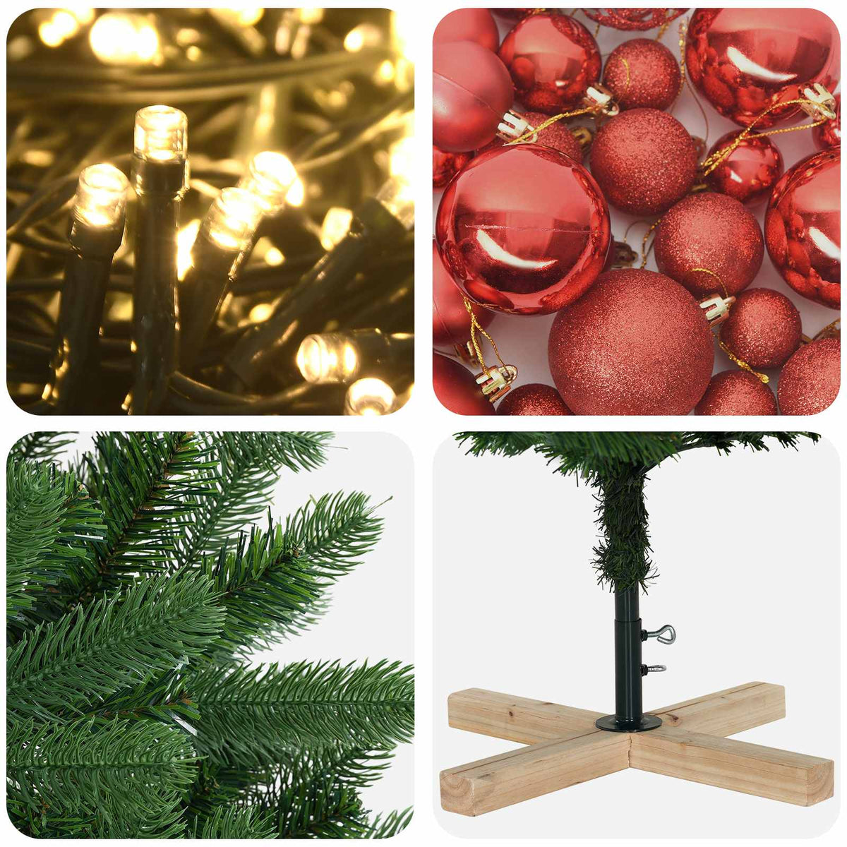 Umjetno božićno drvce s kuglicom 120 cm 150 LED lampica