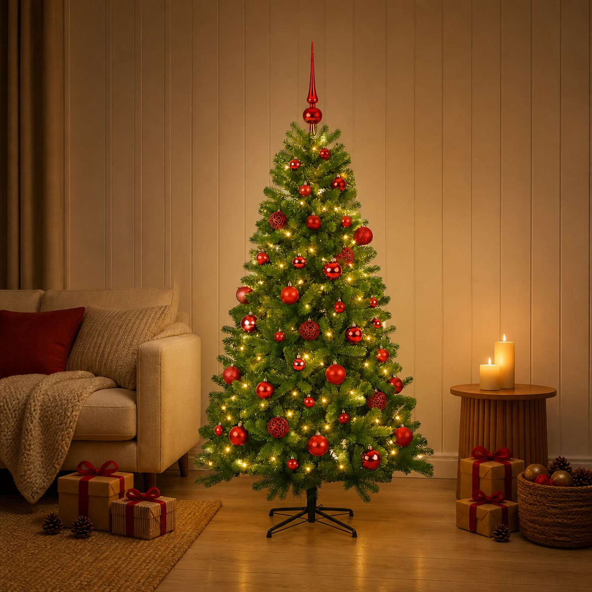 Umjetno božićno drvce s kuglicom 120 cm 150 LED lampica