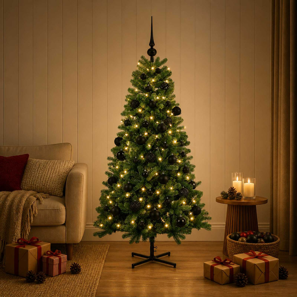Umjetno božićno drvce s kuglicom 120 cm 150 LED lampica