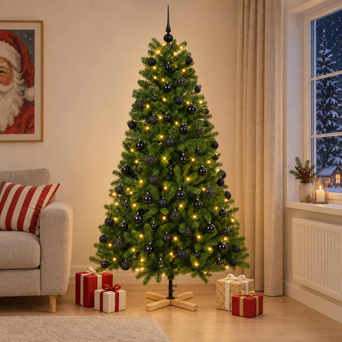 Umjetno božićno drvce s kuglicom 240 cm 300 LED lampica