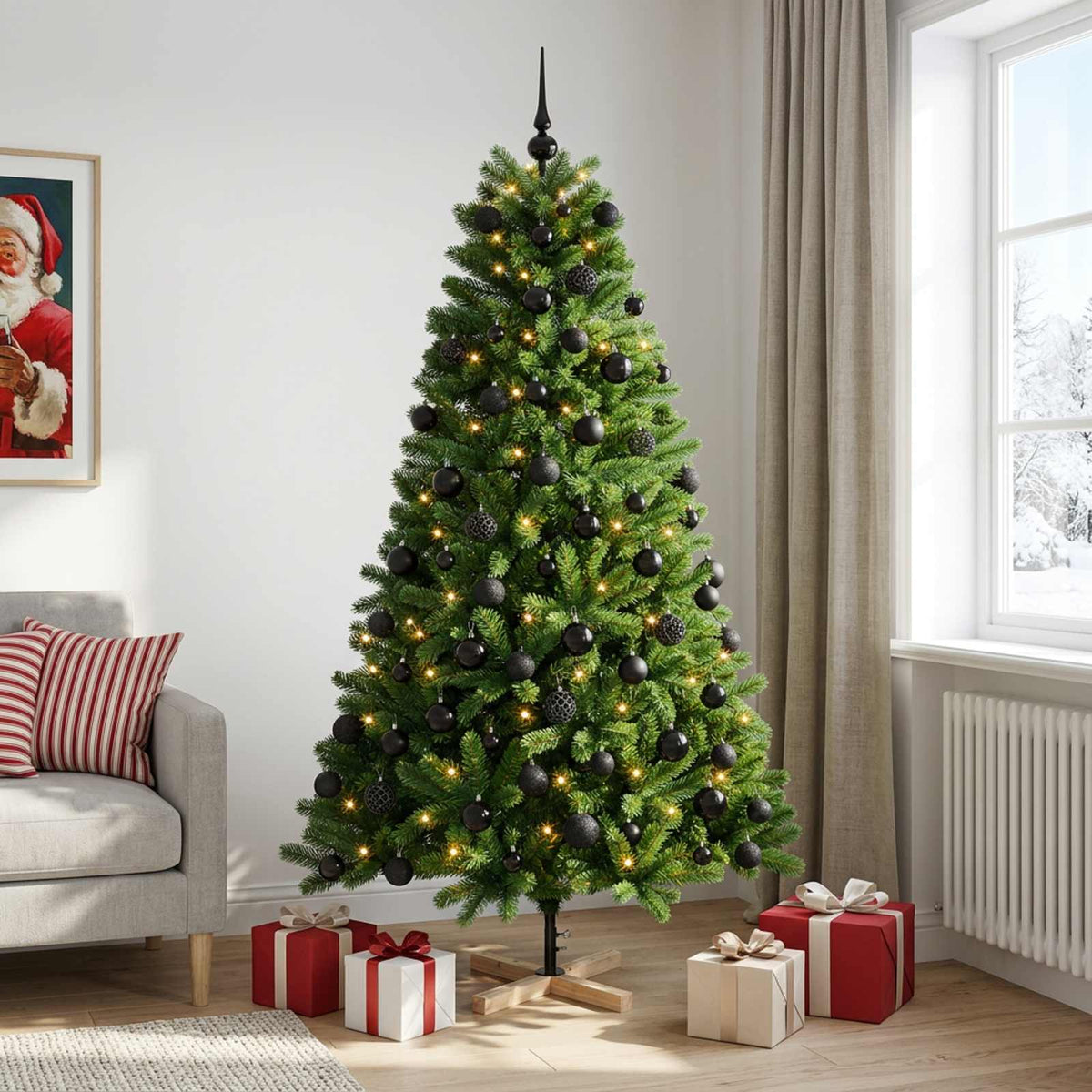 Umjetno božićno drvce s kuglicom 240 cm 300 LED lampica