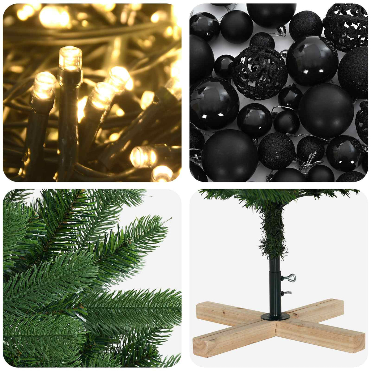 Umjetno božićno drvce s kuglicom 240 cm 300 LED lampica