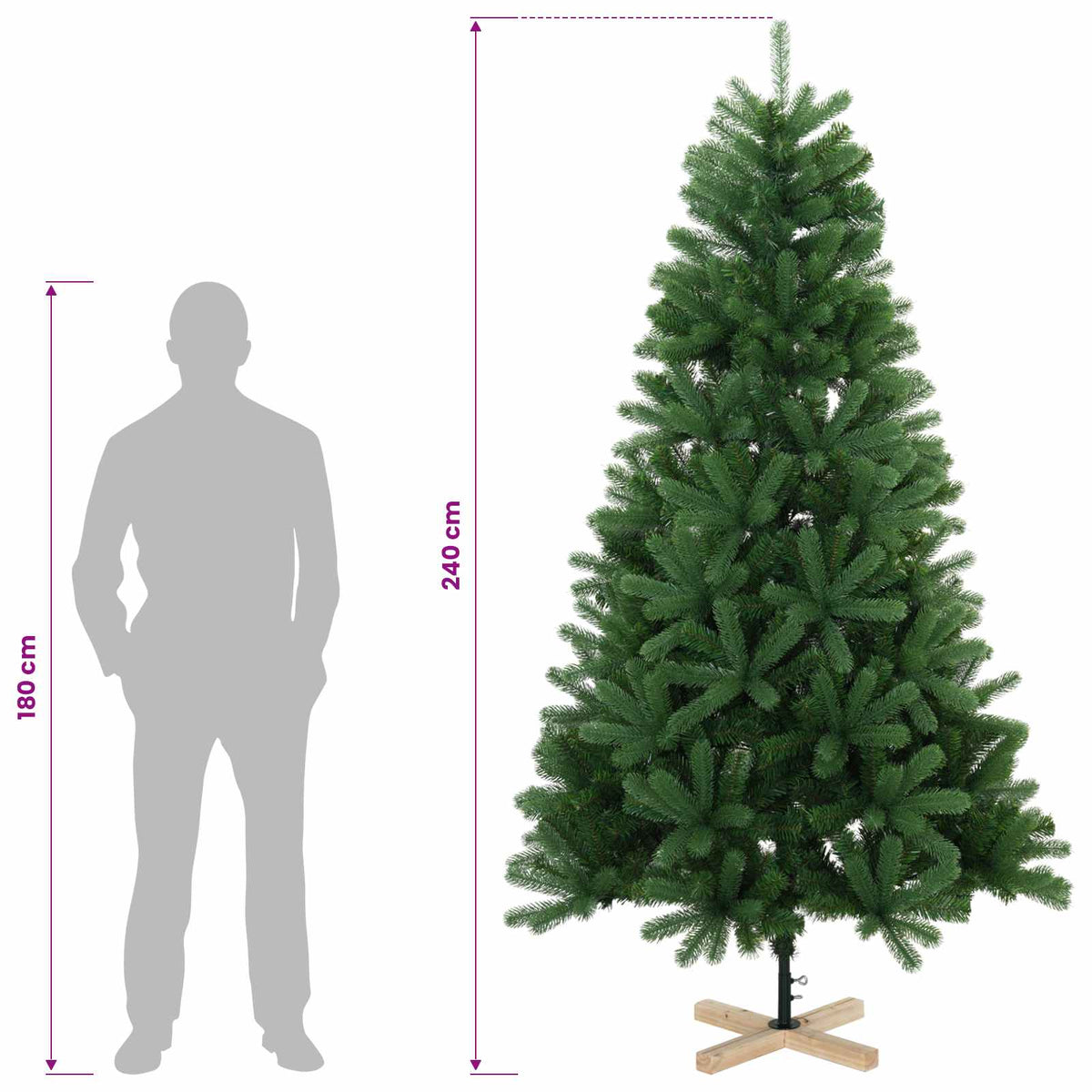 Umjetno božićno drvce s kuglicom 240 cm 300 LED lampica