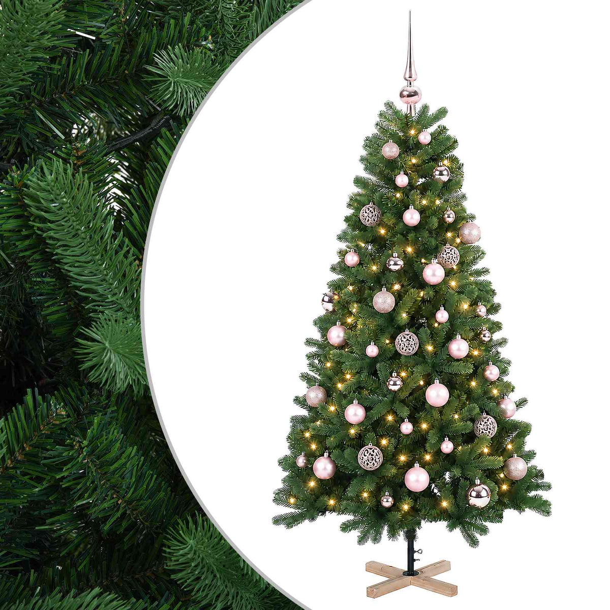 Umjetno božićno drvce s kuglicom 120 cm 150 LED lampica