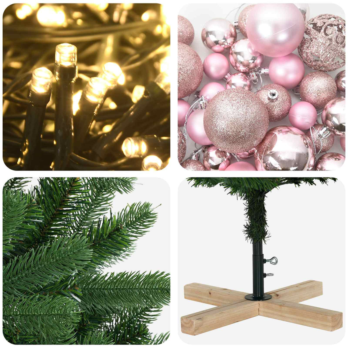 Umjetno božićno drvce s kuglicom 180 cm 300 LED lampica
