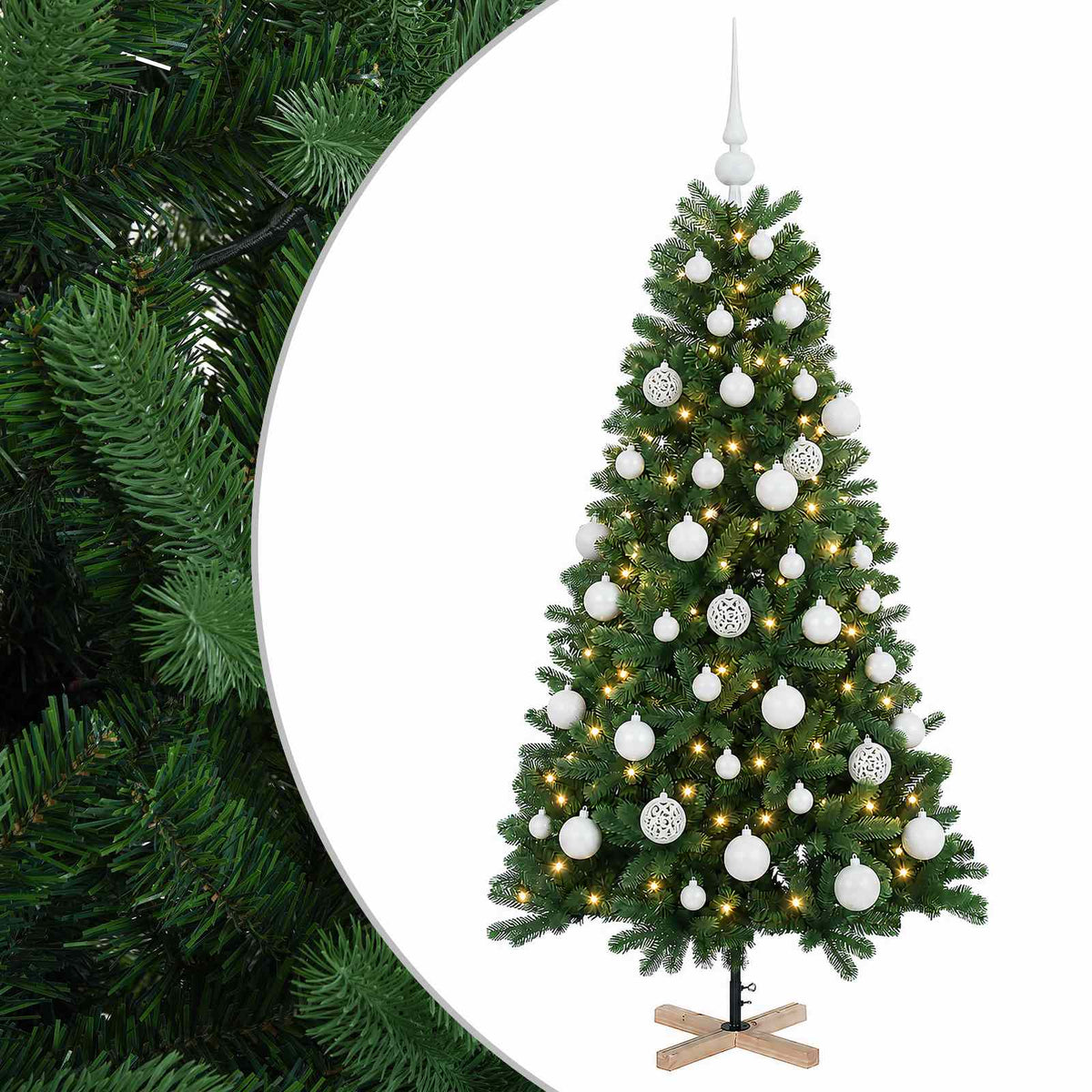 Umjetno božićno drvce s kuglicom 120 cm 150 LED lampica