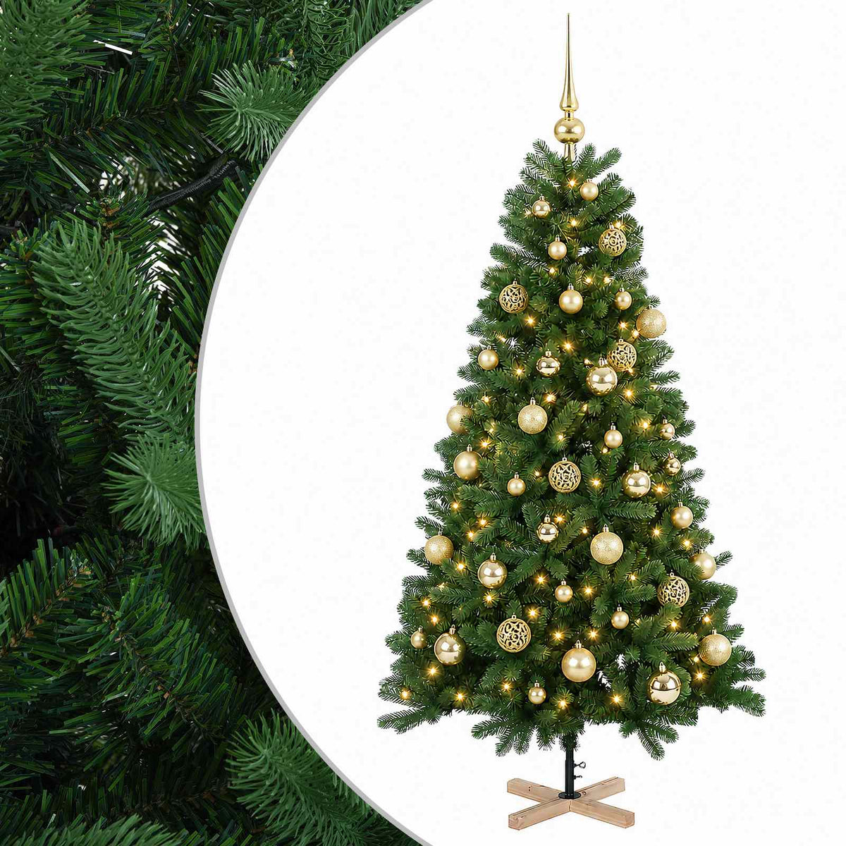 Umjetno božićno drvce s kuglicom 120 cm 150 LED lampica