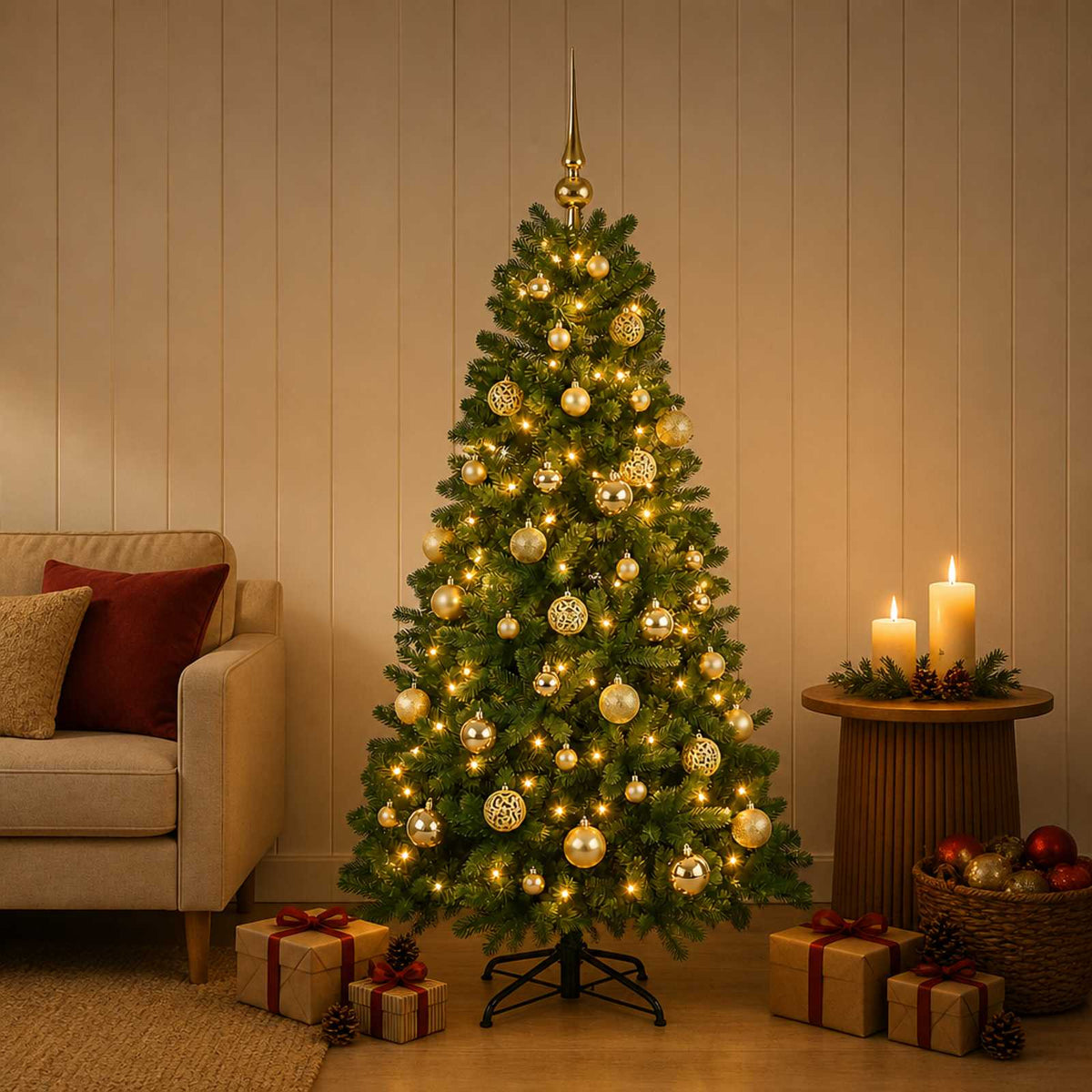 Umjetno božićno drvce s kuglicom 150 cm 150 LED lampica