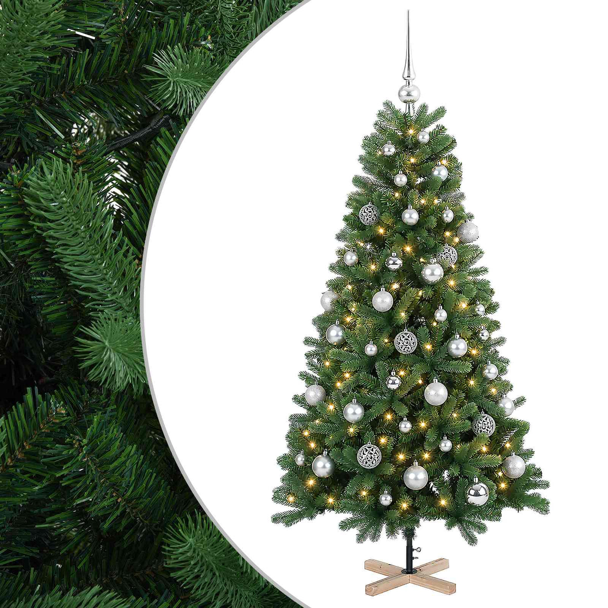 Umjetno božićno drvce s kuglicom 120 cm 150 LED lampica
