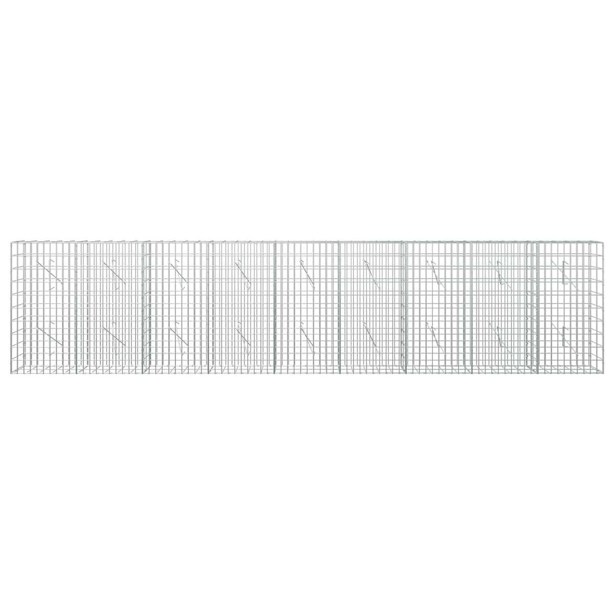 Gabion s žicom debljine 3,5 mm i mrežom 5x10 cm 450x10x100 cm
