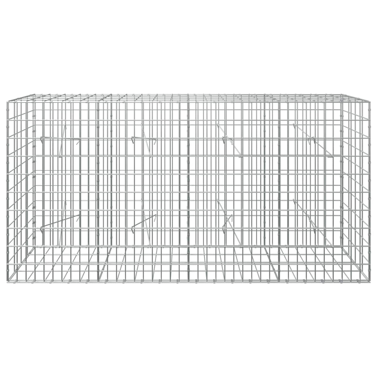 Gabion s žicom debljine 3,5 mm i mrežom 5x10 cm 200x20x100 cm
