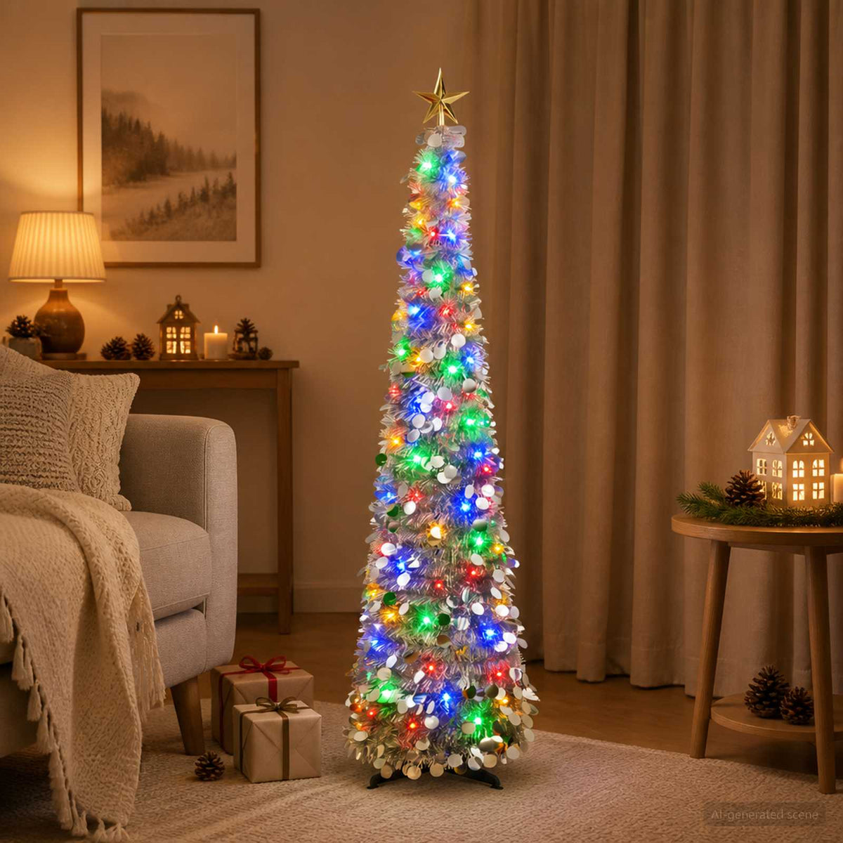 Pop-up LED božićno drvce sa zvijezdom na vrhu 120 cm