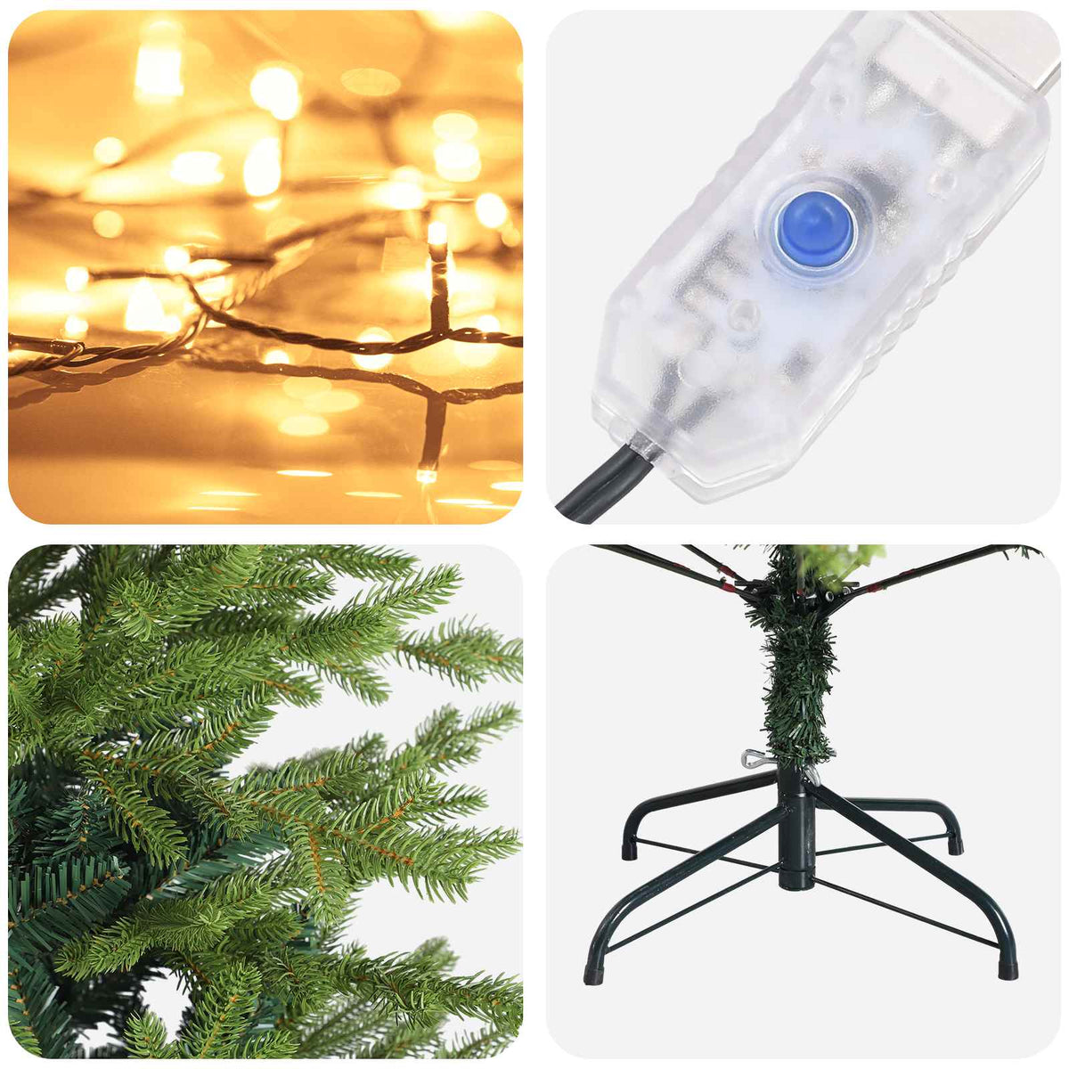 Umjetno božićno drvce s nogom 150 cm 150 LED lampica