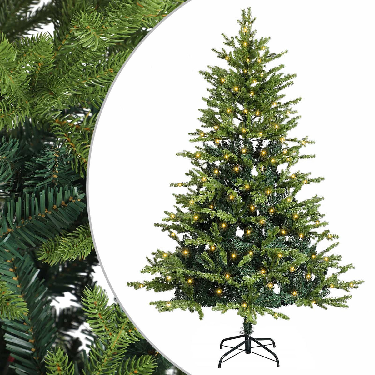 Umjetno božićno drvce s nogom 150 cm 150 LED lampica