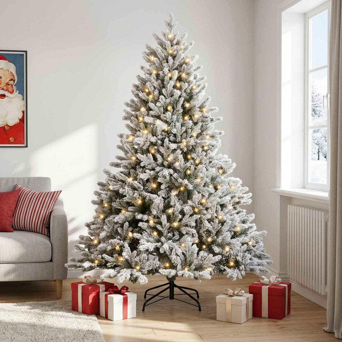 Umjetno božićno drvce s nogom 150 cm 150 LED lampica