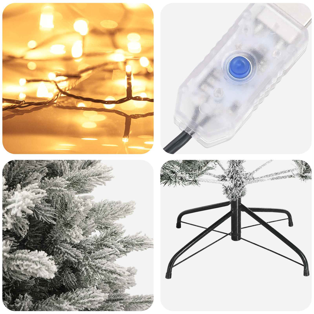 Umjetno božićno drvce s nogom 150 cm 150 LED lampica