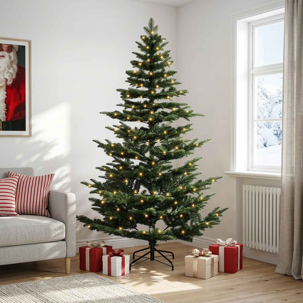 Umjetno božićno drvce s nogom 150 cm 150 LED lampica
