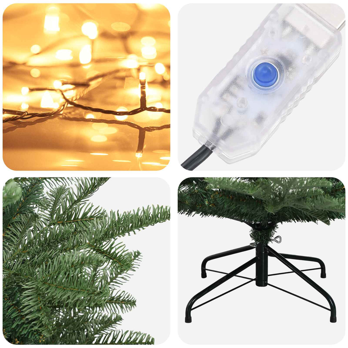 Umjetno božićno drvce s nogom 150 cm 150 LED lampica