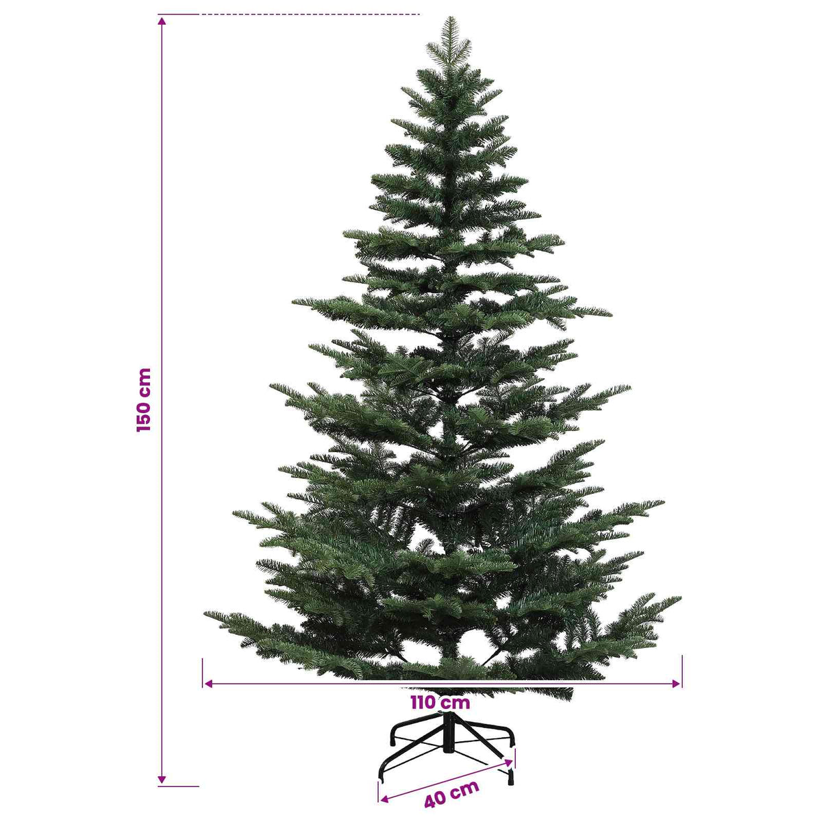 Umjetno božićno drvce s nogom 150 cm 150 LED lampica