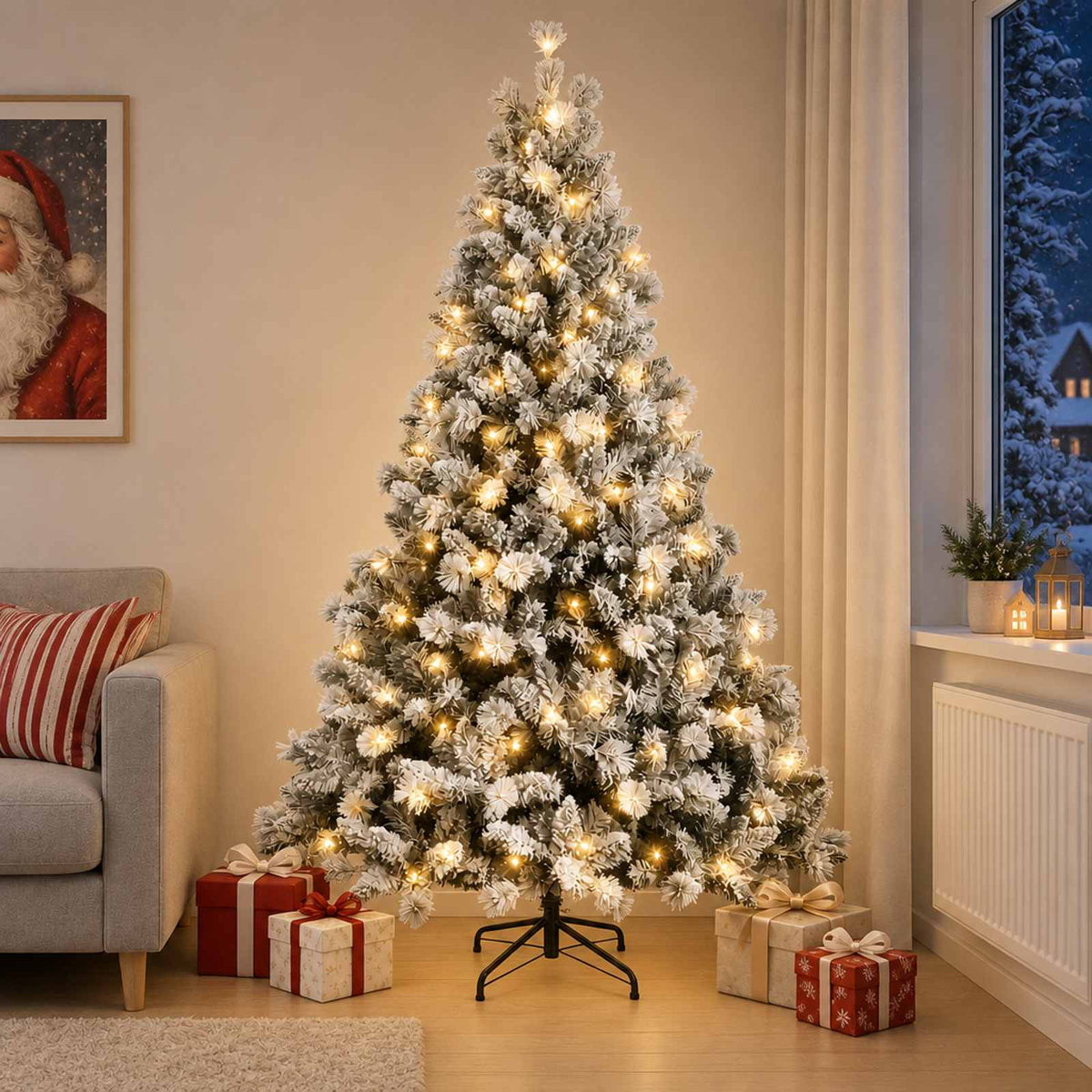 Umjetno božićno drvce s nogom 240 cm 300 LED lampica