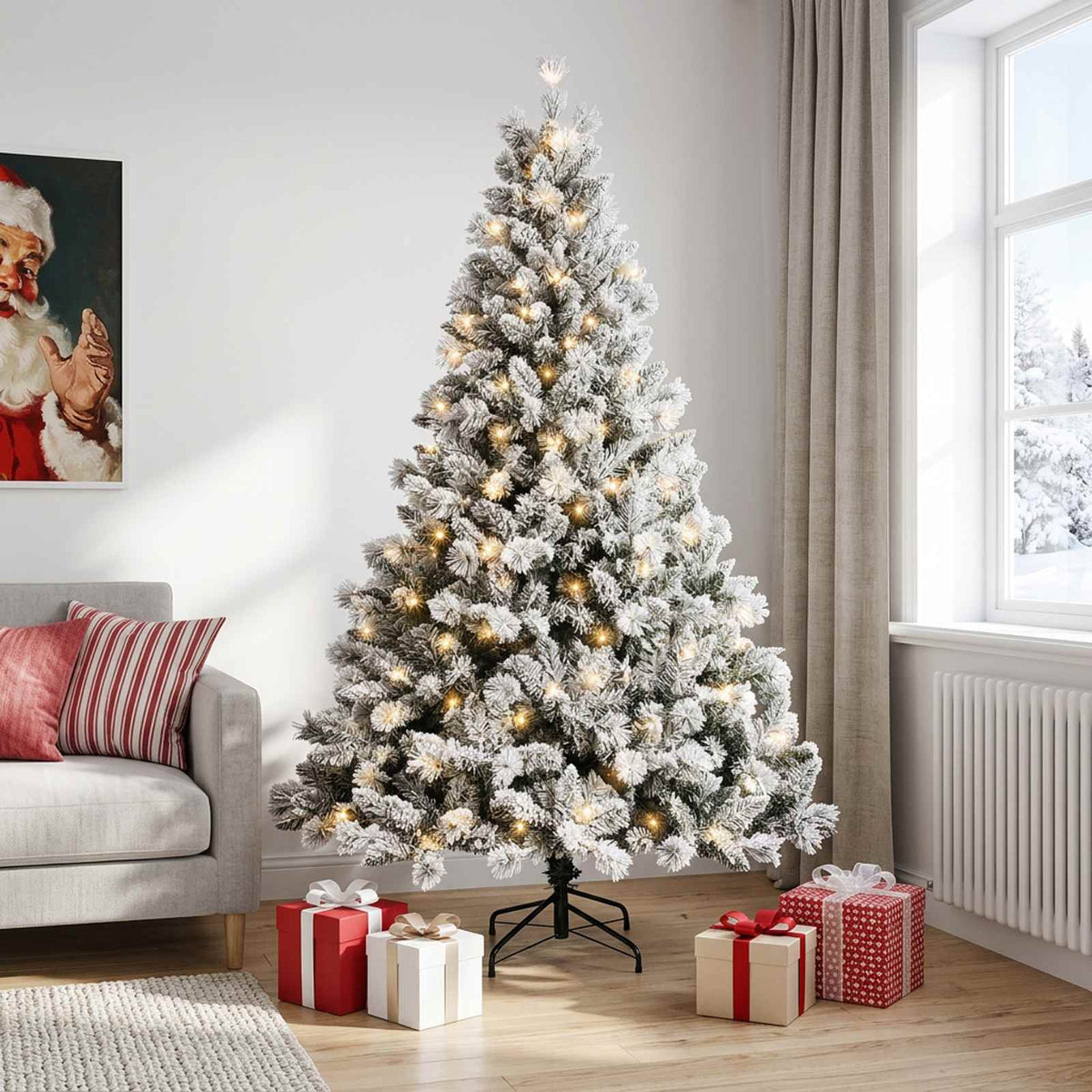 Umjetno božićno drvce s nogom 240 cm 300 LED lampica