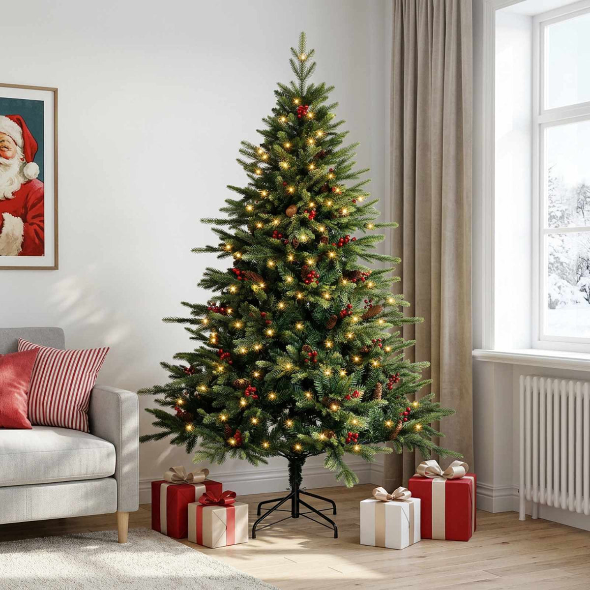 Umjetno božićno drvce s nogom 240 cm 300 LED lampica