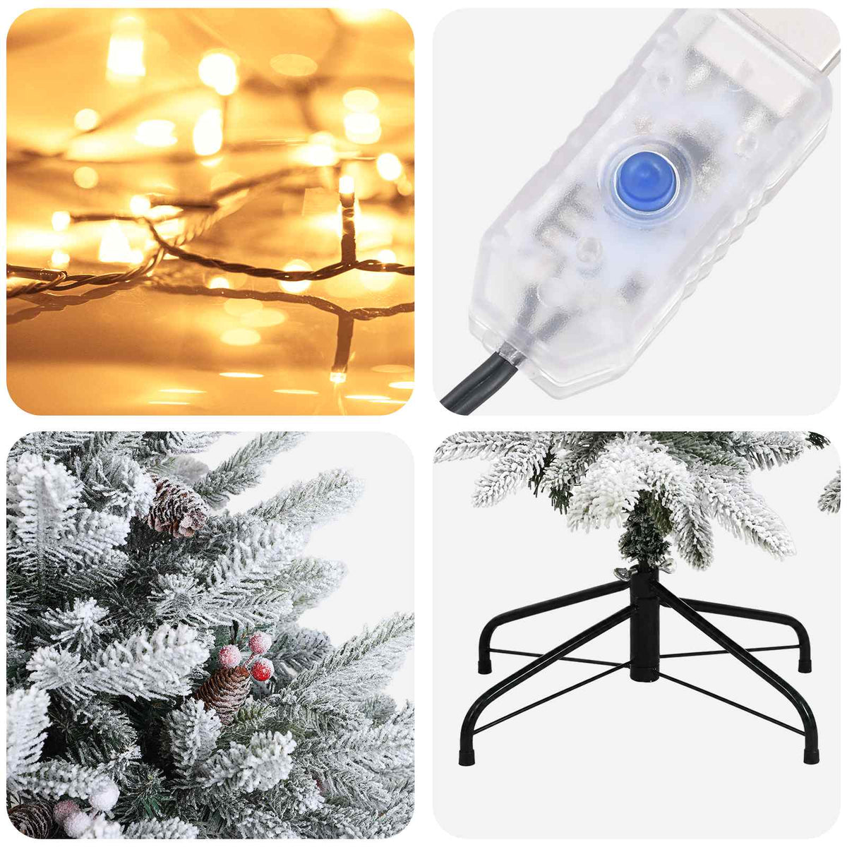 Umjetno božićno drvce s nogom 150 cm 150 LED lampica