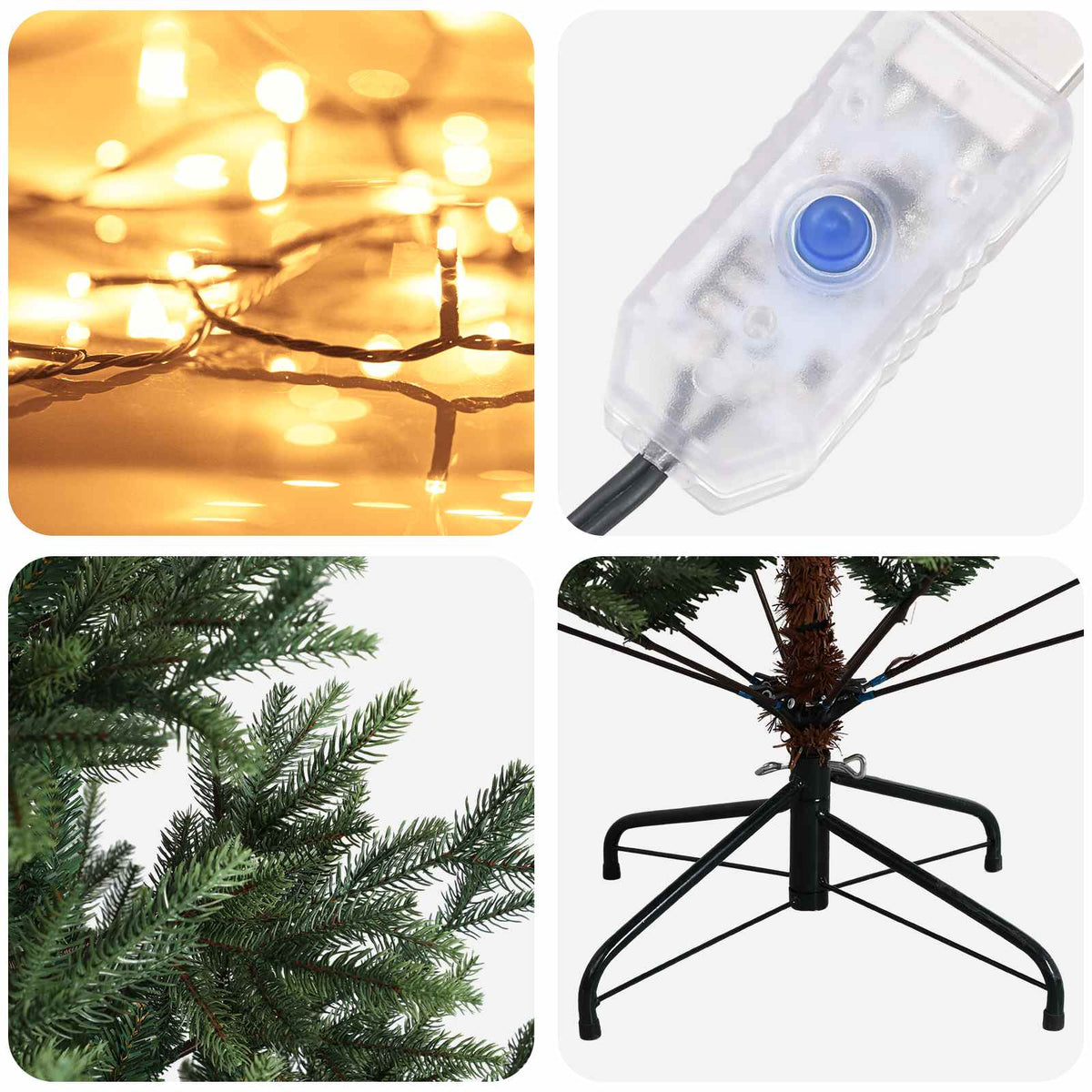 Umjetno božićno drvce s nogom 120 cm 150 LED lampica