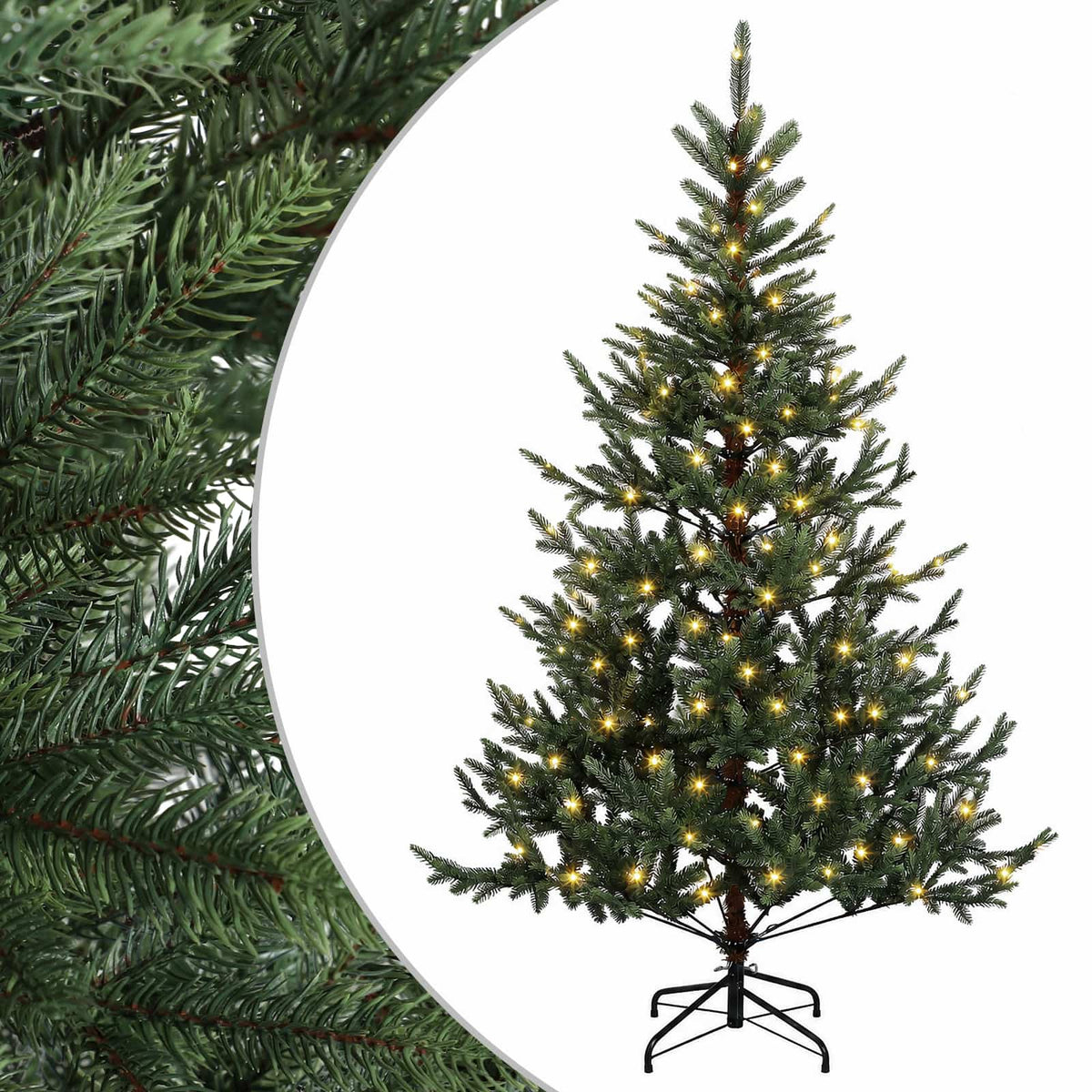Umjetno božićno drvce s nogom 120 cm 150 LED lampica