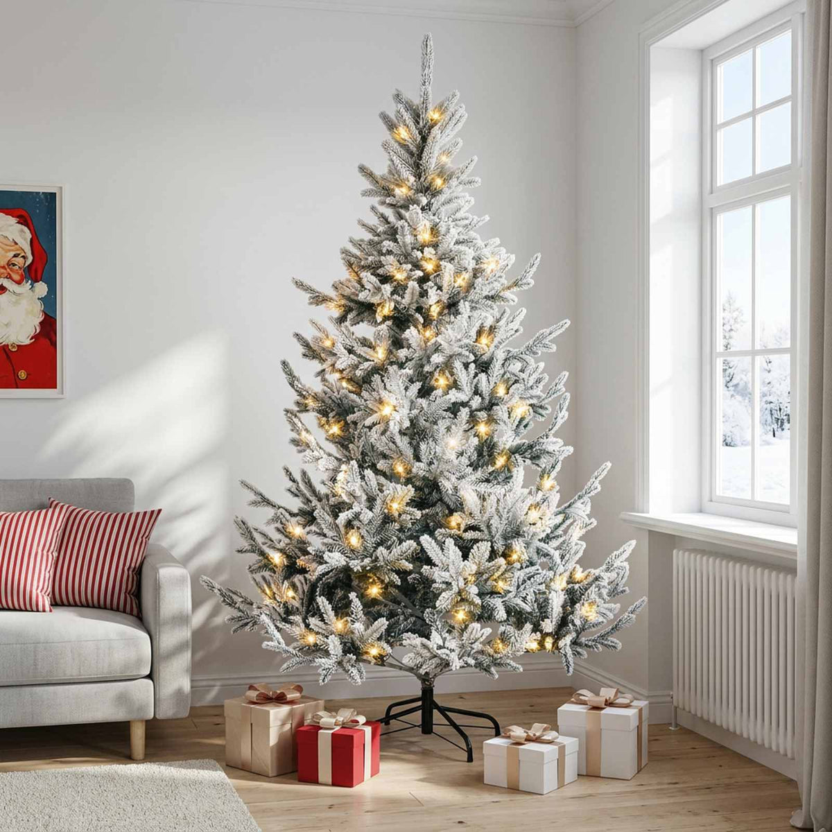 Umjetno božićno drvce s nogom 240 cm 300 LED lampica
