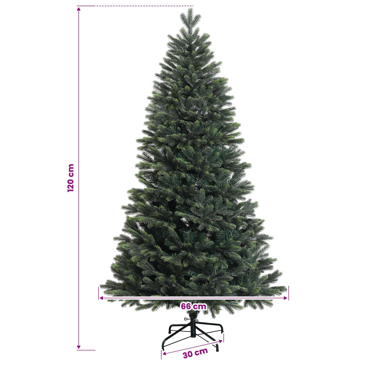 Umjetno božićno drvce s nogom 120 cm 150 LED lampica