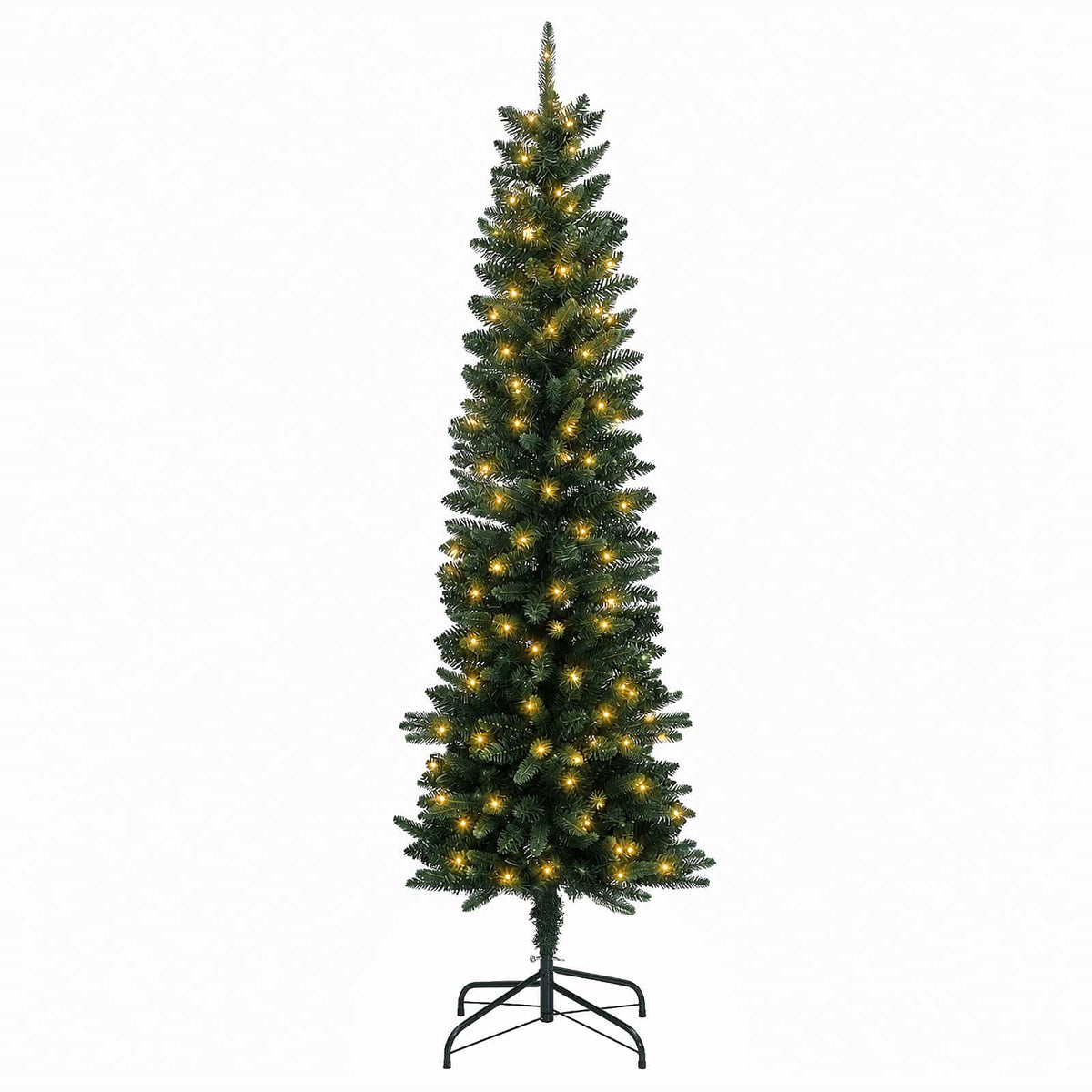 Umjetno vitko božićno drvce 120 cm 150 LED lampica Topla bijela