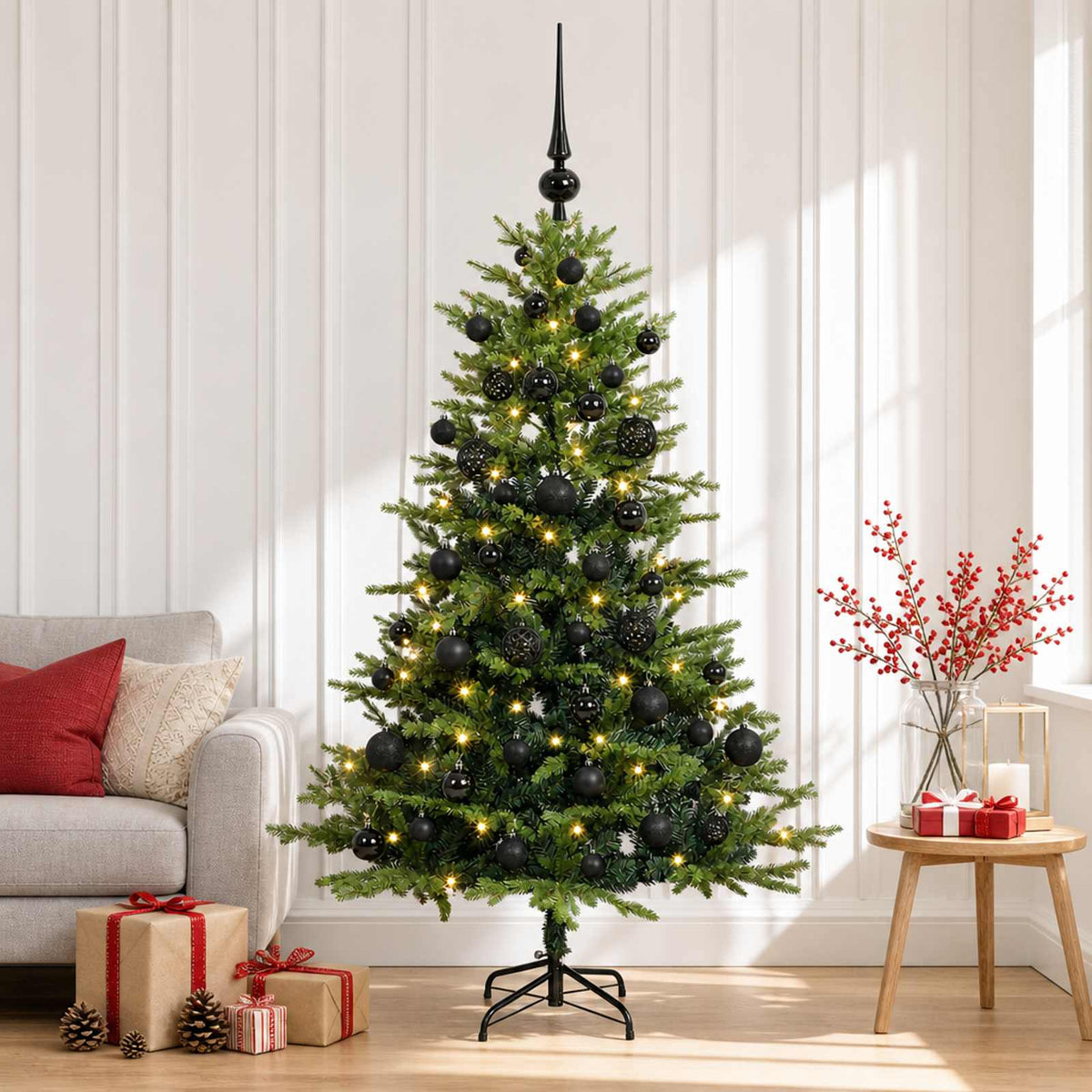 Umjetno božićno drvce s kuglicom 150 cm 150 LED lampica