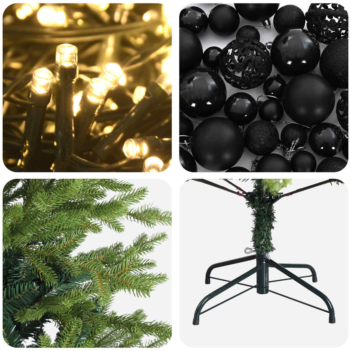 Umjetno božićno drvce s kuglicom 150 cm 150 LED lampica