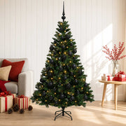 Umjetno božićno drvce s kuglicama 150 cm 150 LED lampica