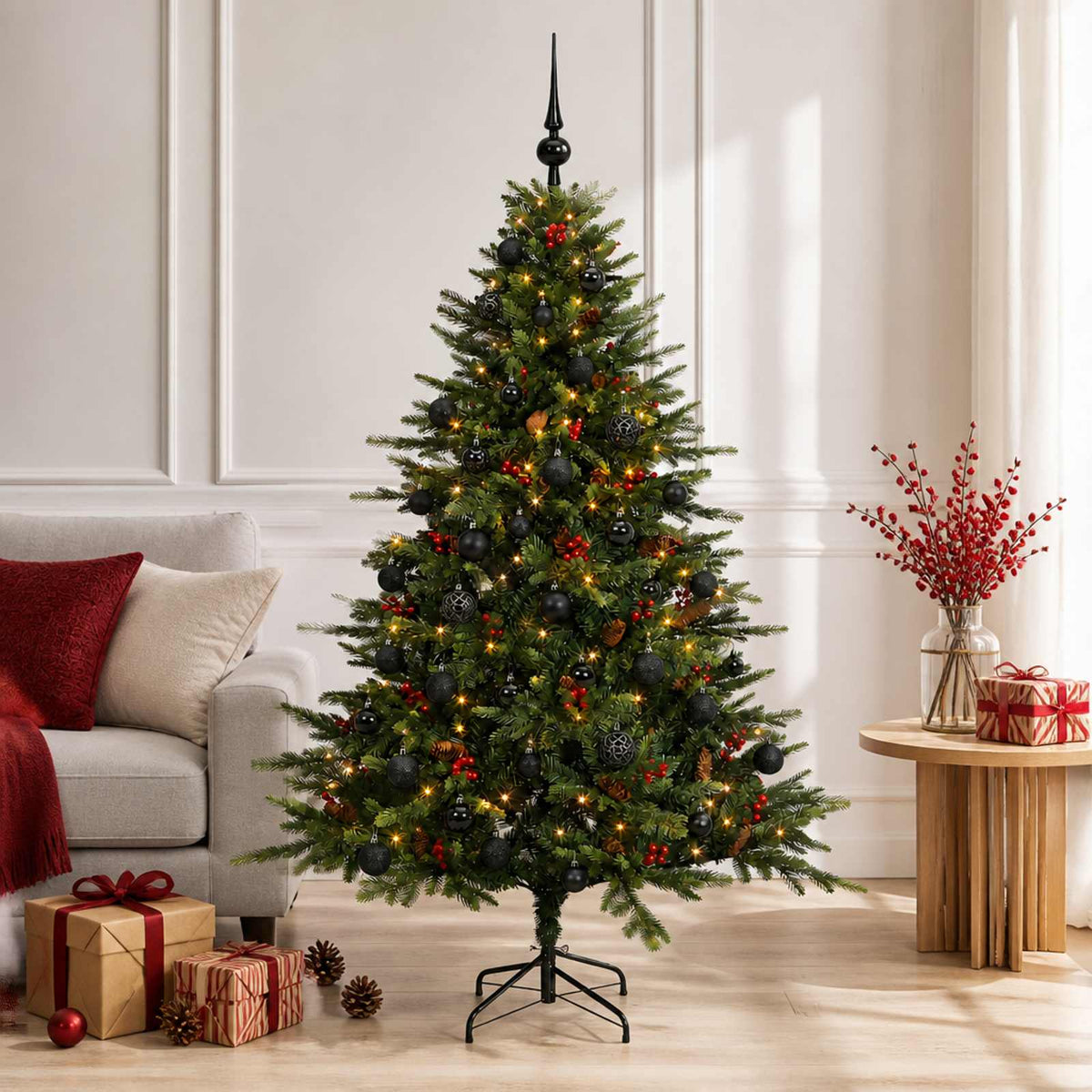 Umjetno božićno drvce s kuglicom 120 cm 150 LED lampica
