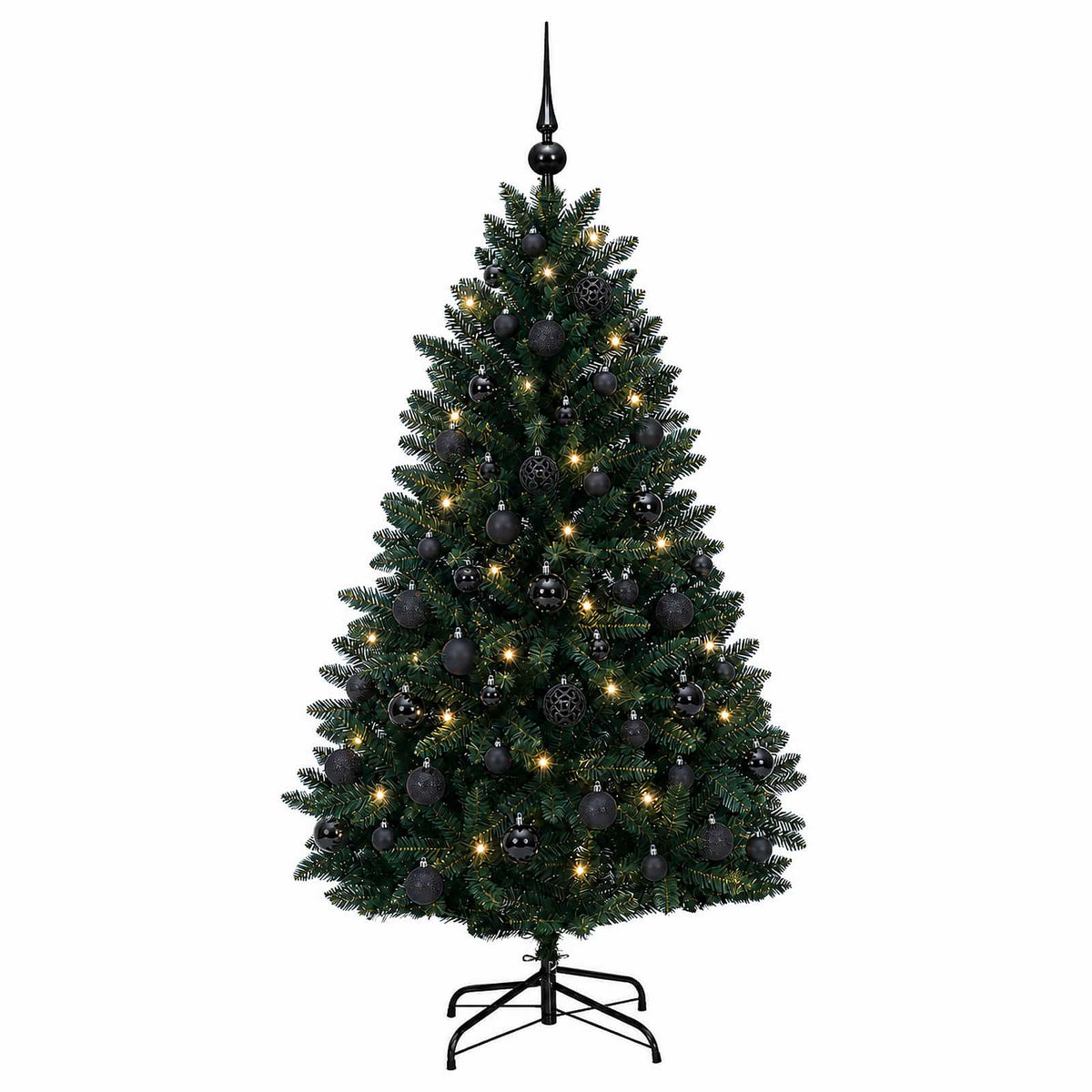 Umjetno božićno drvce tamnozeleno s kuglicama 150 cm