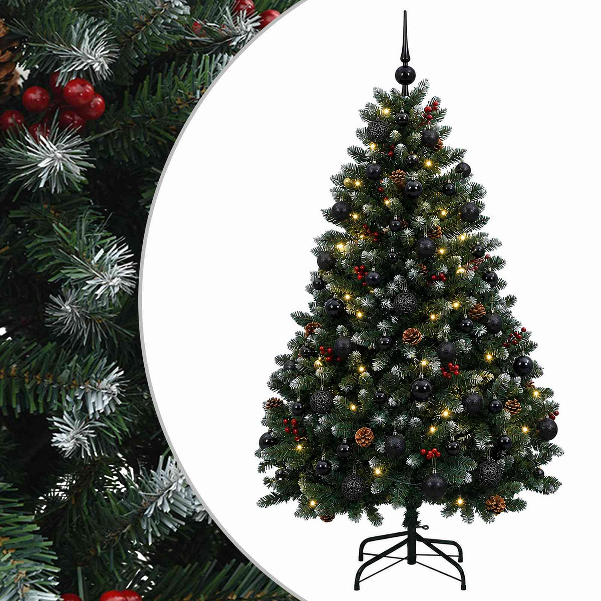 Umjetno božićno drvce zeleno s kuglicom 150 cm 150 LED lampica