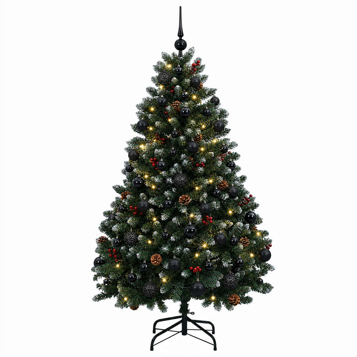 Umjetno božićno drvce zeleno s kuglicom 150 cm 150 LED lampica