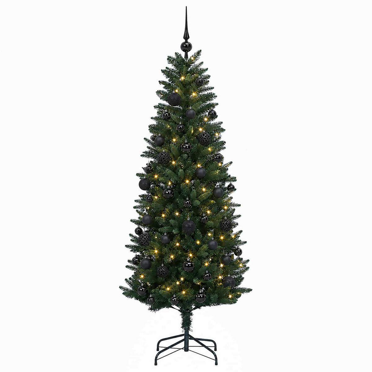 Umjetno božićno drvce s kuglicama 120 cm 150 LED lampica
