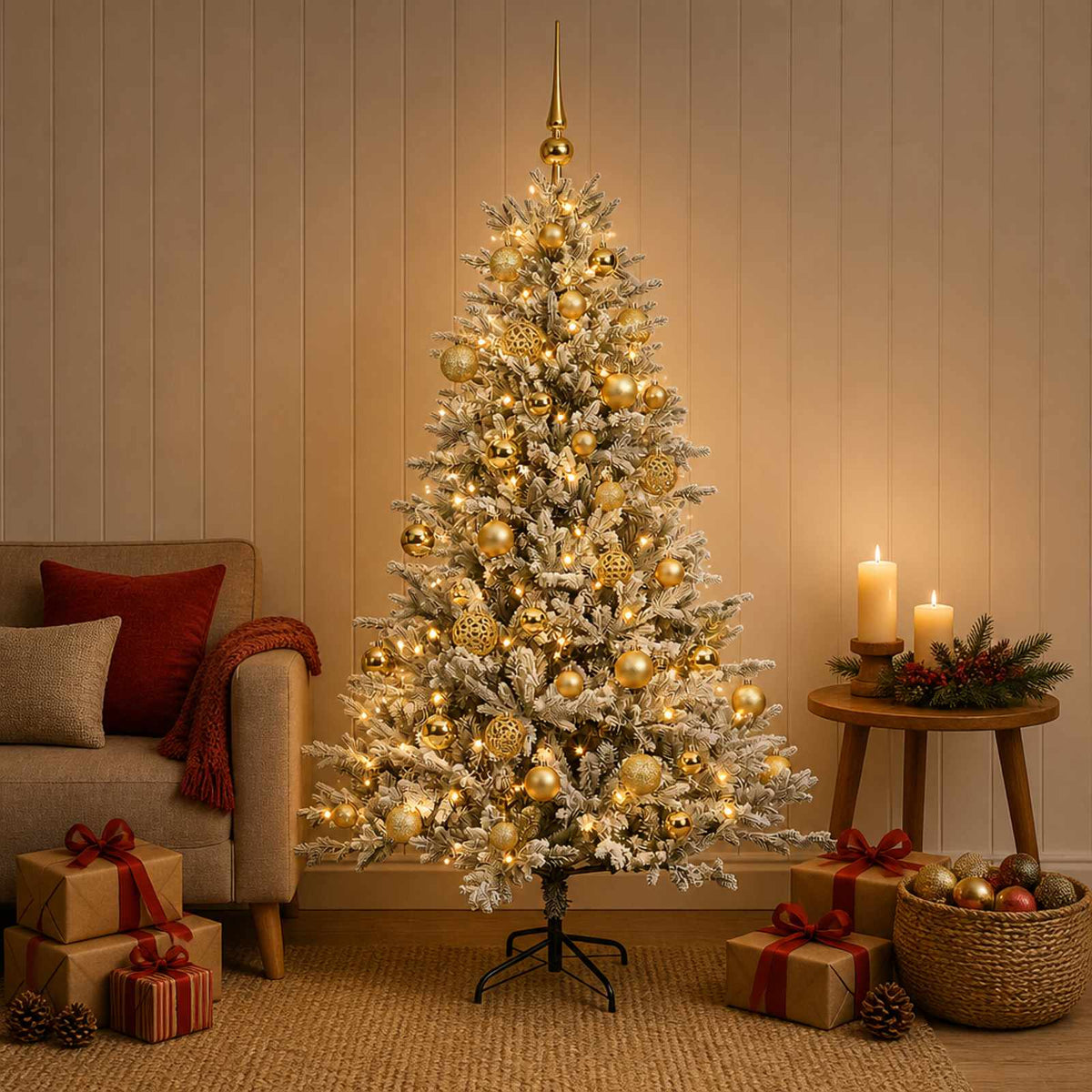 Umjetno božićno drvce s kuglicom 120 cm 150 LED lampica