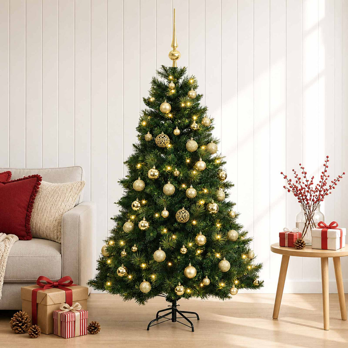 Umjetno božićno drvce s kuglicom 120 cm 150 LED lampica