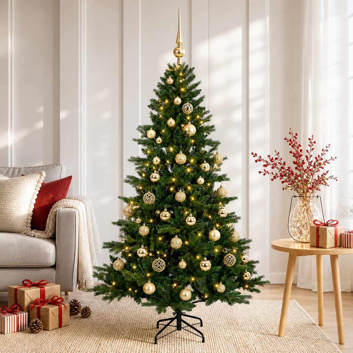 Umjetno božićno drvce s kuglicom 150 cm 150 LED lampica