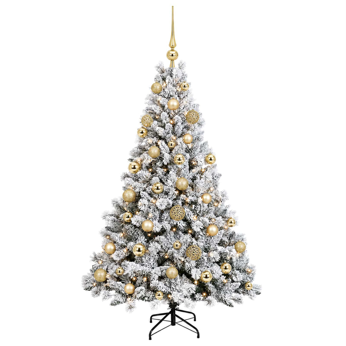 Umjetno božićno drvce s kuglicama 120 cm 150 LED lampica