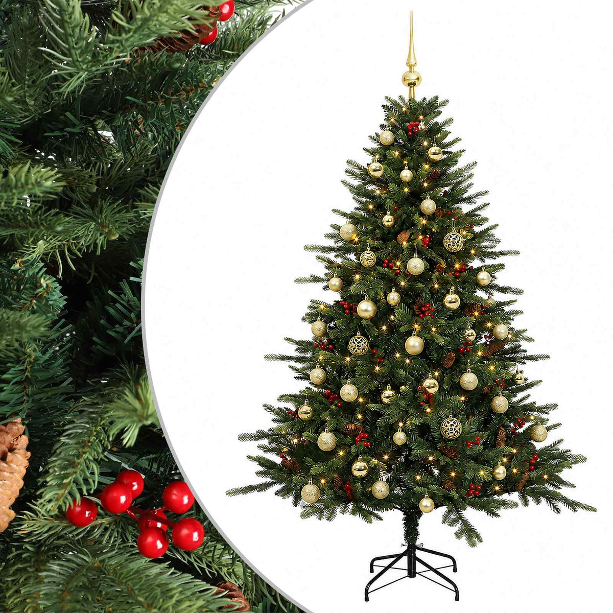 Umjetno božićno drvce s kuglicom 120 cm 150 LED lampica