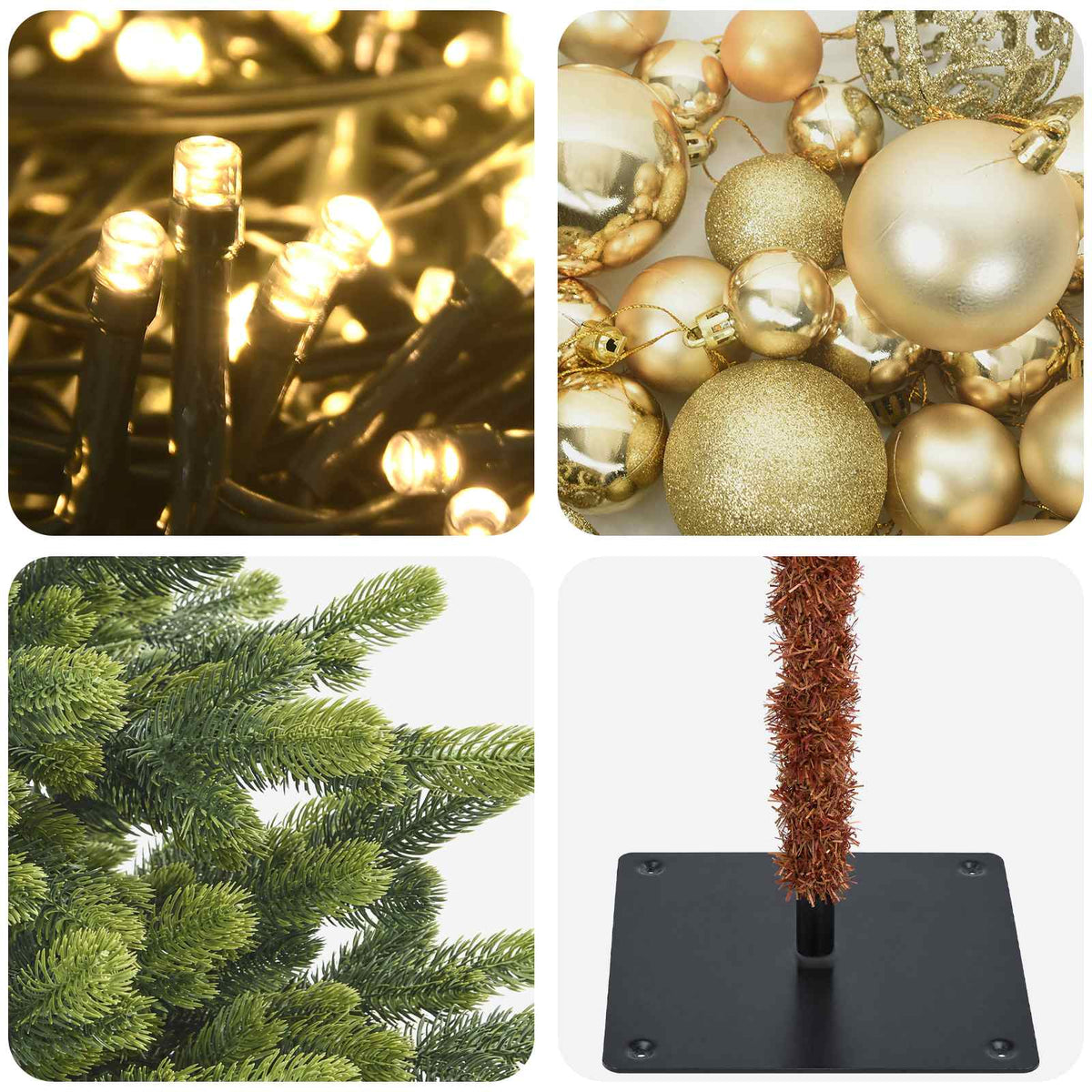 Umjetno božićno drvce s kuglicom 120 cm 150 LED lampica