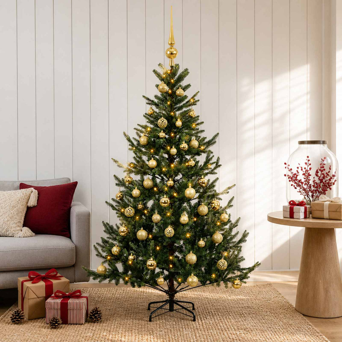 Umjetno božićno drvce s kuglicom 120 cm 150 LED lampica