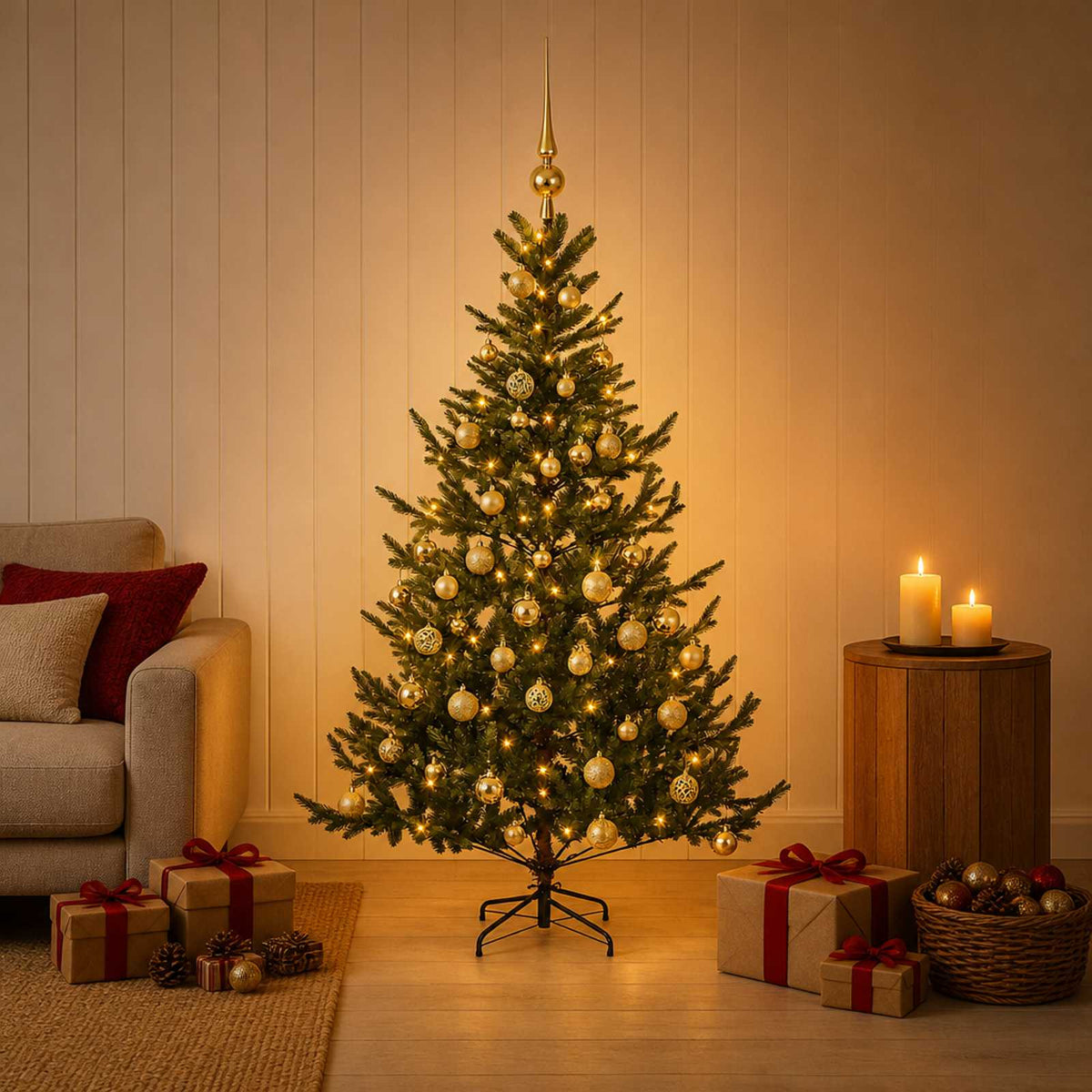 Umjetno božićno drvce s kuglicom 120 cm 150 LED lampica