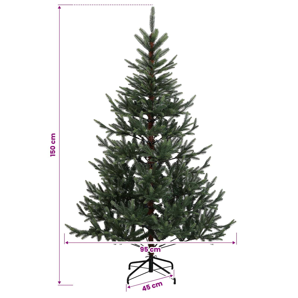 Umjetno božićno drvce s kuglicom 150 cm 150 LED lampica